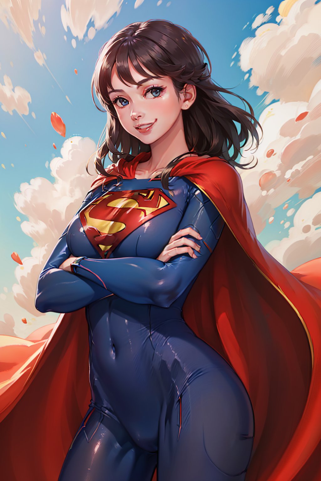 00053-1306703404-(masterpiece, best quality_1.2), , cowboy shot, solo, 1girl, smile, looking at viewer, crossed arms, supermansuit, superhero, bl.jpg